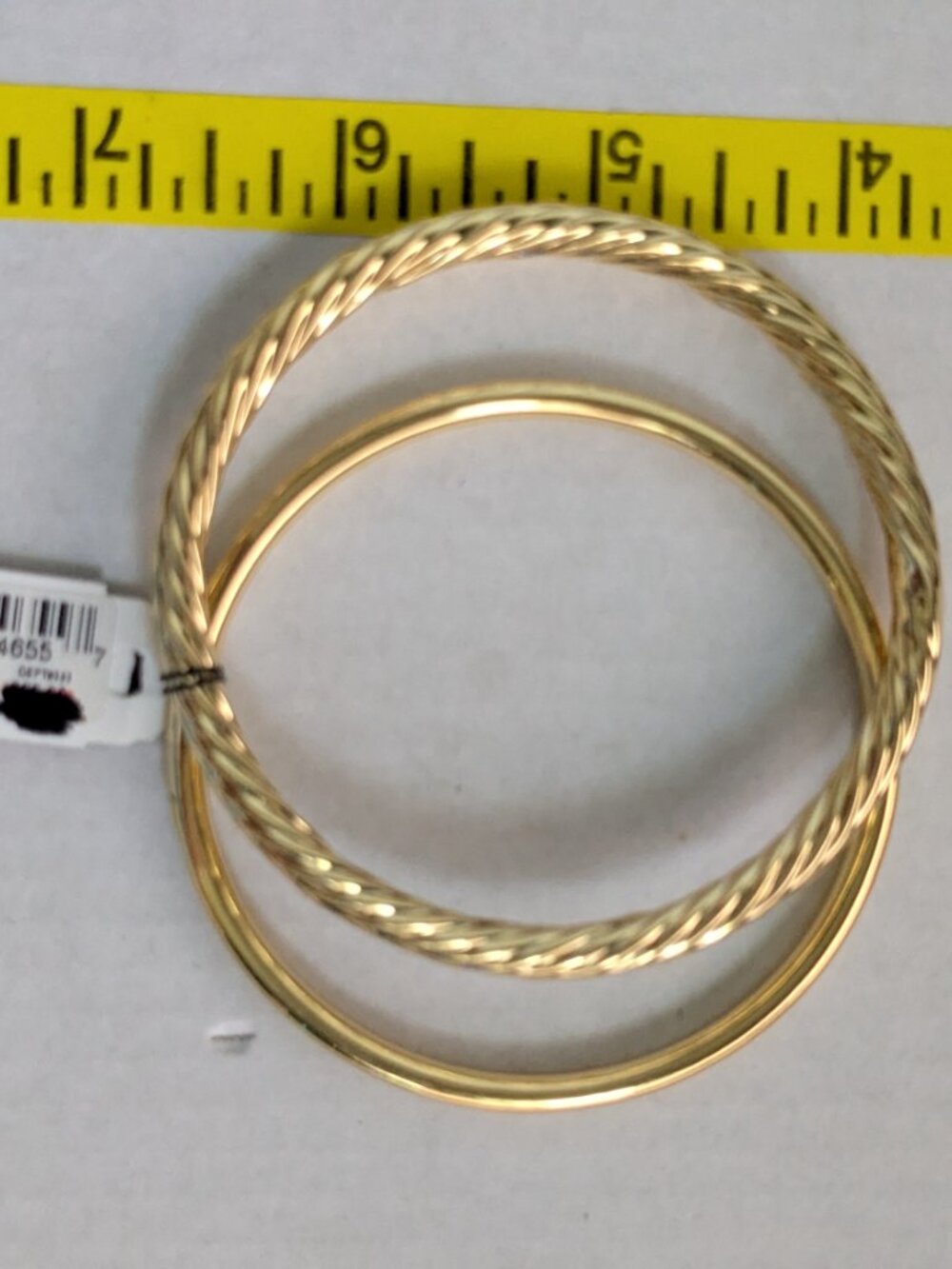 ARGENTO VIVO STUDIO Gold Tone Rope Solid Bangle Bracelets - Picture 3 of 8